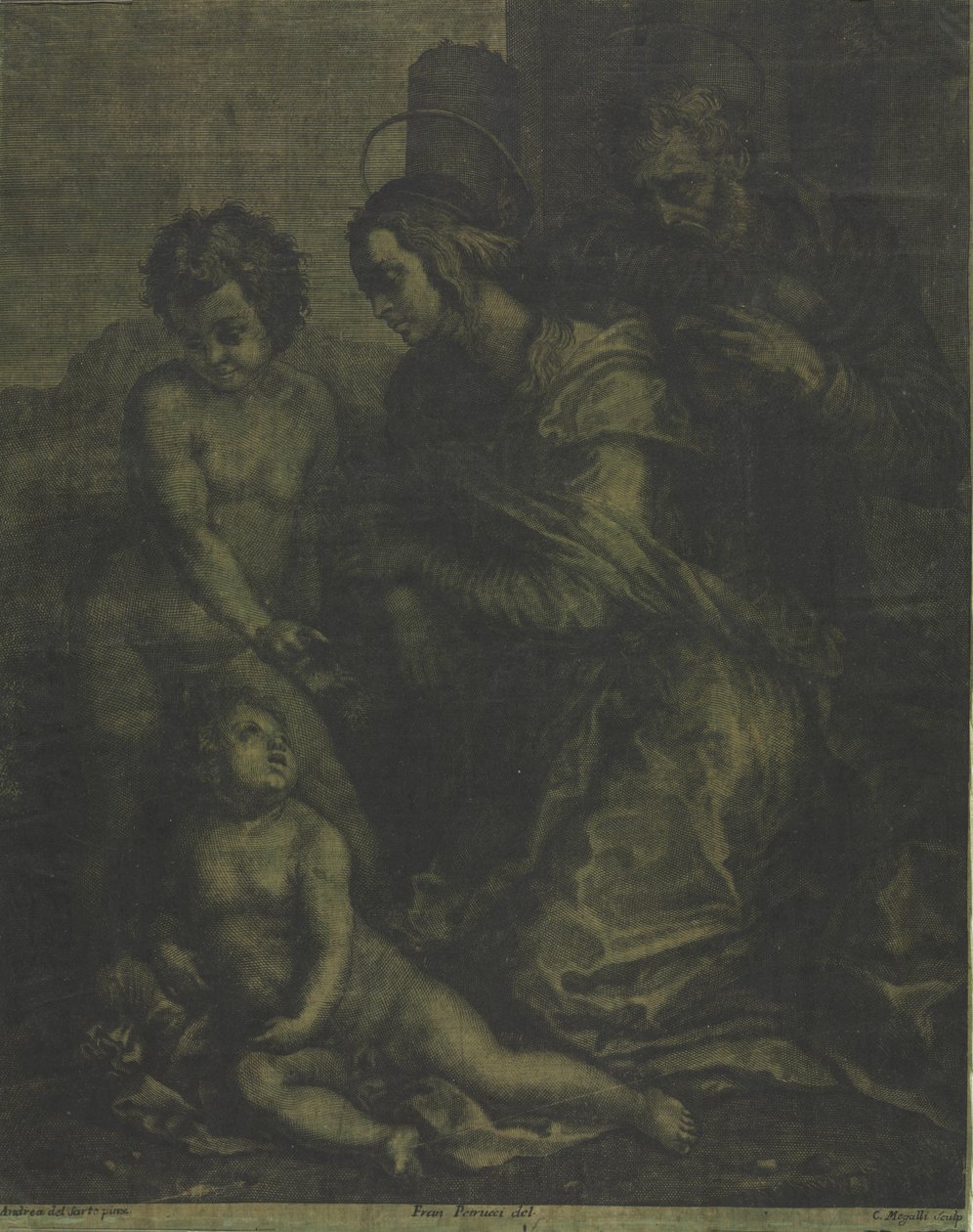 Den heliga familjen med Saint John, ca. 1710-1715. av Cosimo Mogalli