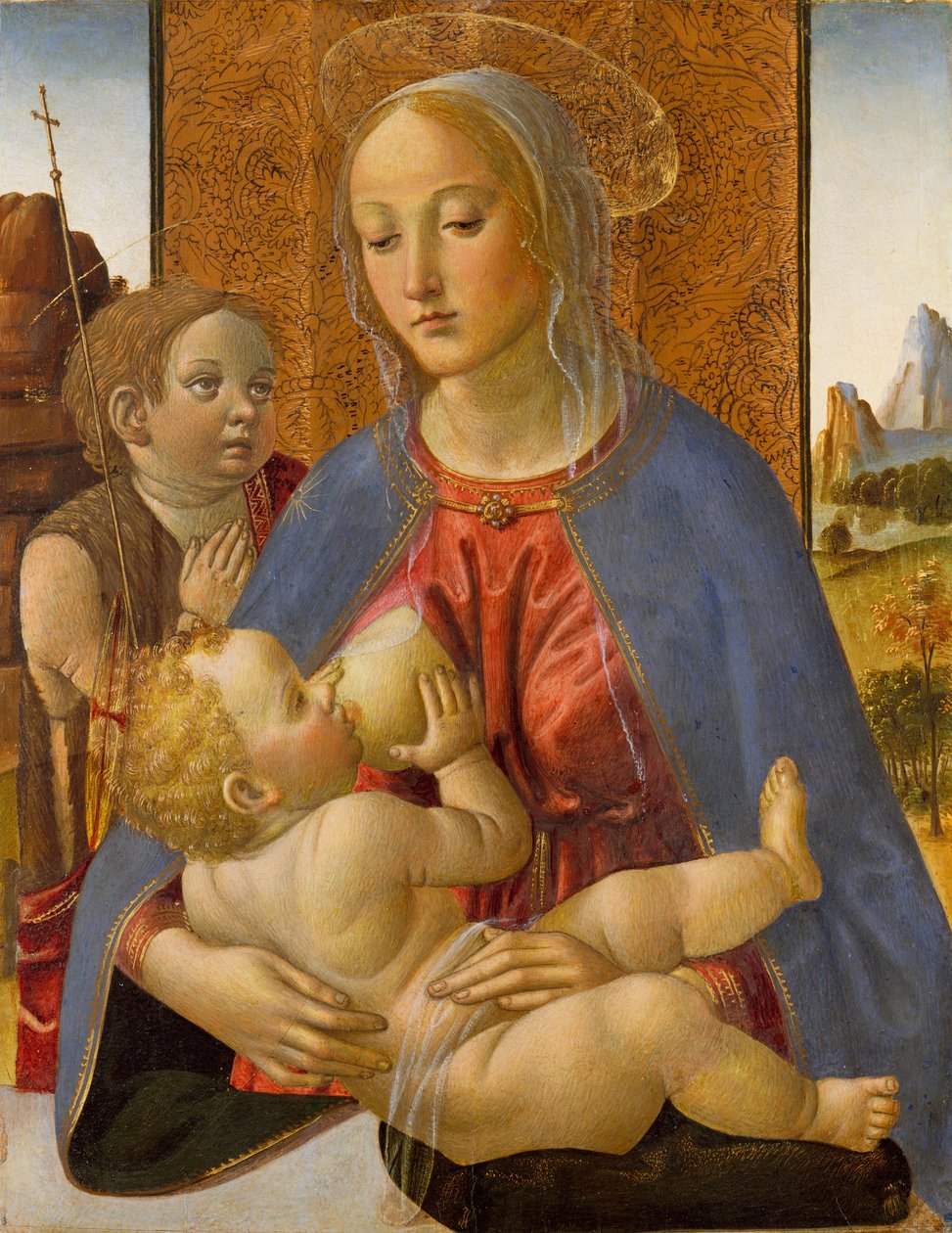Madonna och barn med den unge Johannes döparen, ca. 1490. av Cosimo Rosselli