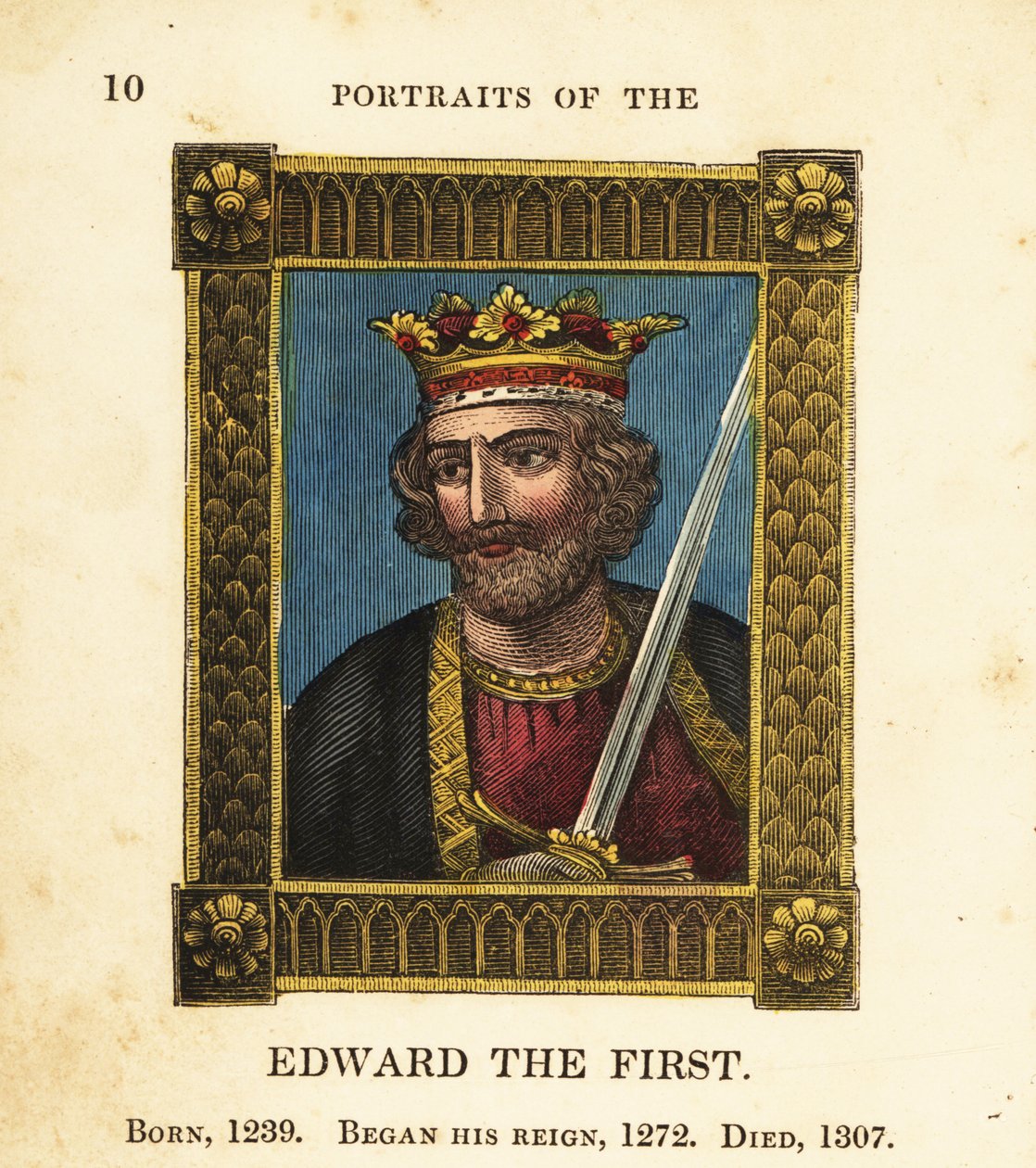 Porträtt av kung Edward den första, kung Edward I av England, född 1239, började regeringstiden 1272 och dog 1307 av Cosmo Armstrong