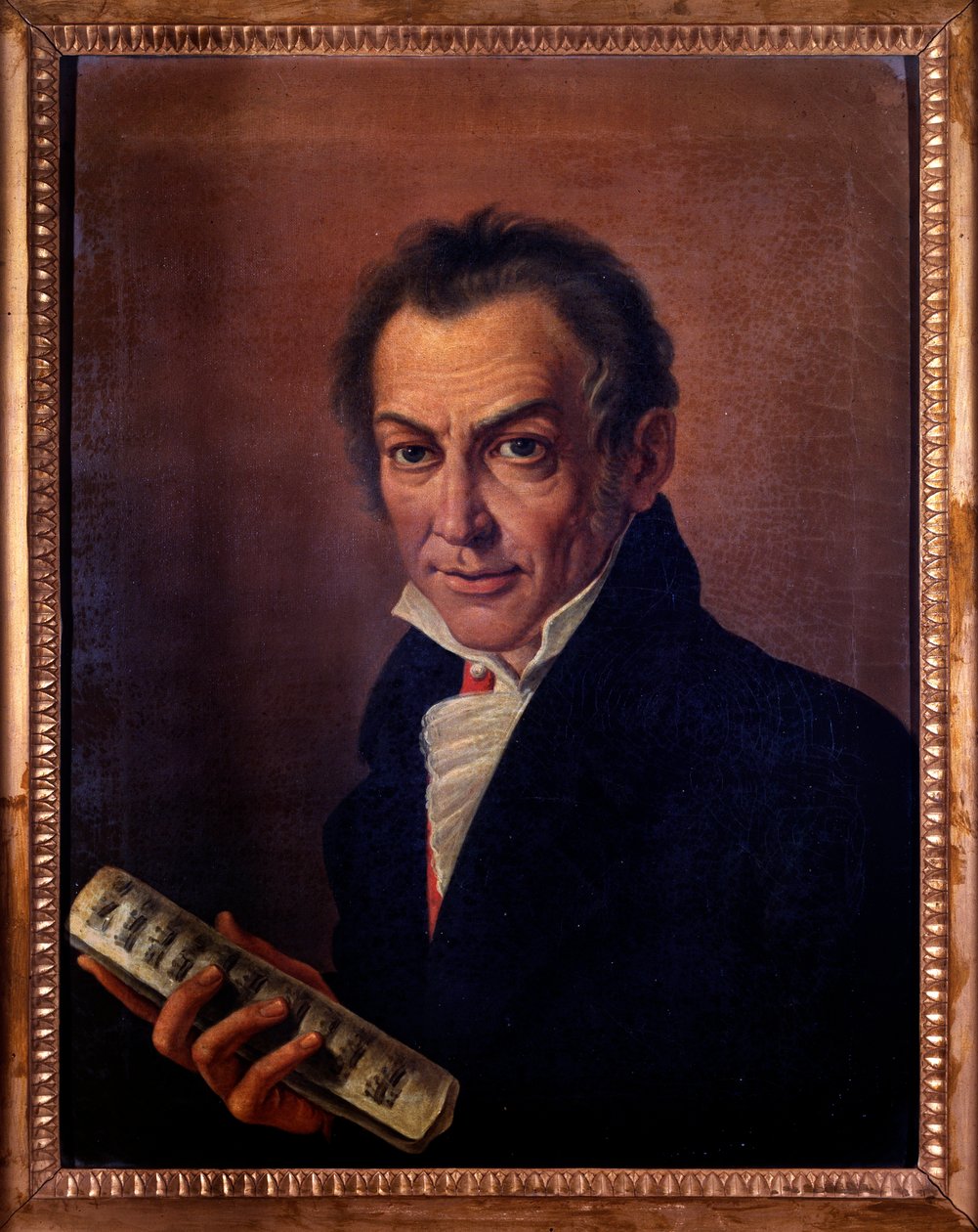 Porträtt av Nicola Antonio Zingarelli, italiensk kompositör och organist. c. 1800 (målning) av Costanzo Angelini