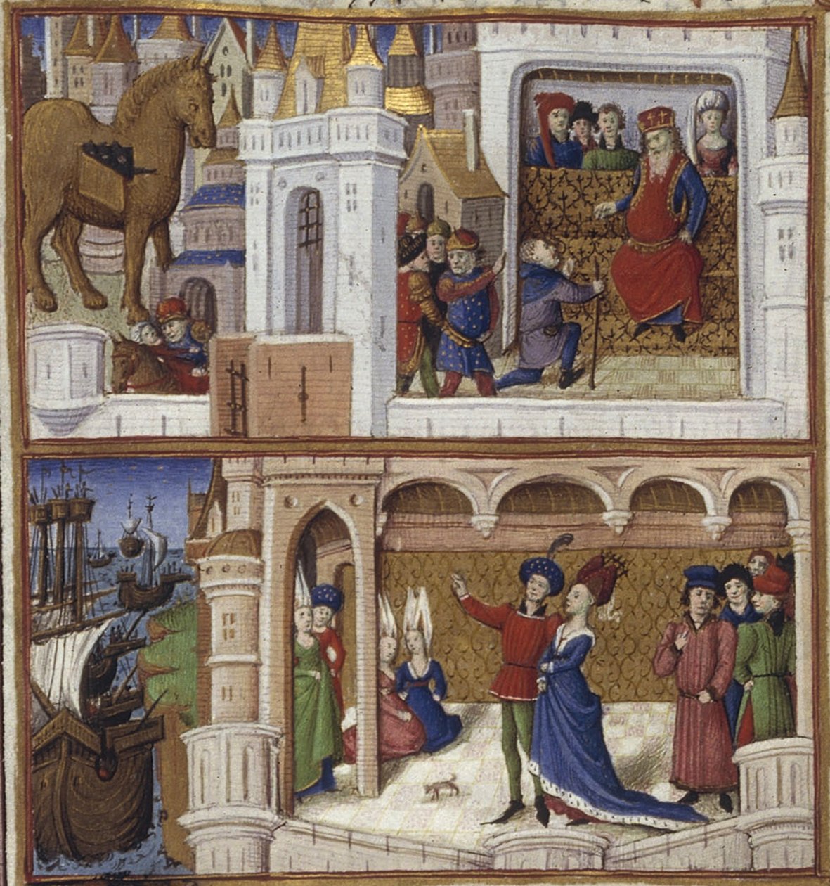 Illustration till eposet Aeneiden av Vergilius, 1450-1499 av Coëtivy Master