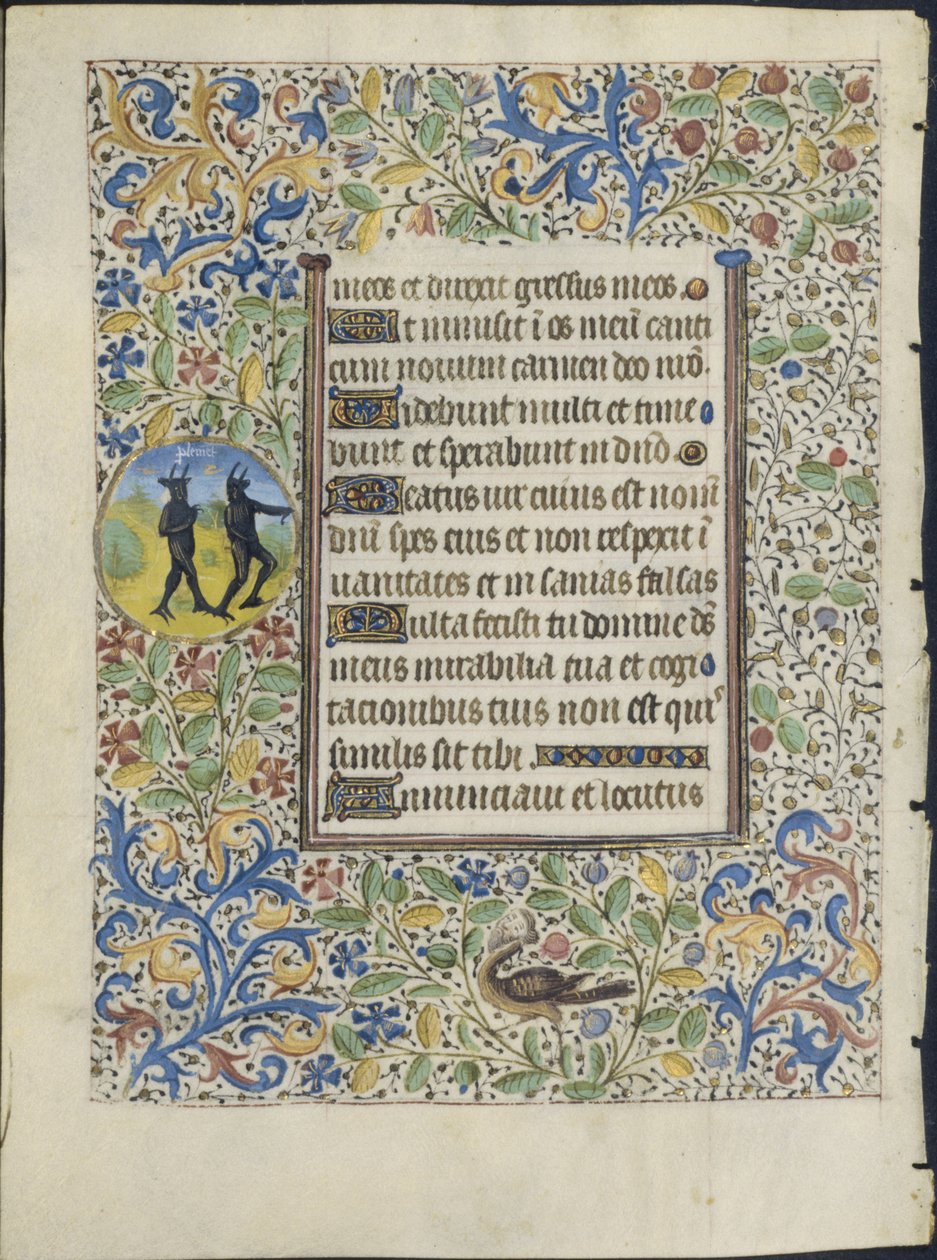 Leaf from a Book of Hours: Two Devils verso, ca. 1460. av Coëtivy Master
