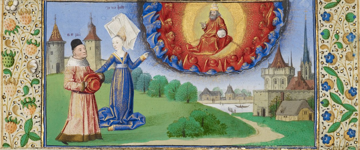 Filosofi som instruerar Boethius om Guds roll, ca 1465 av Coëtivy Master