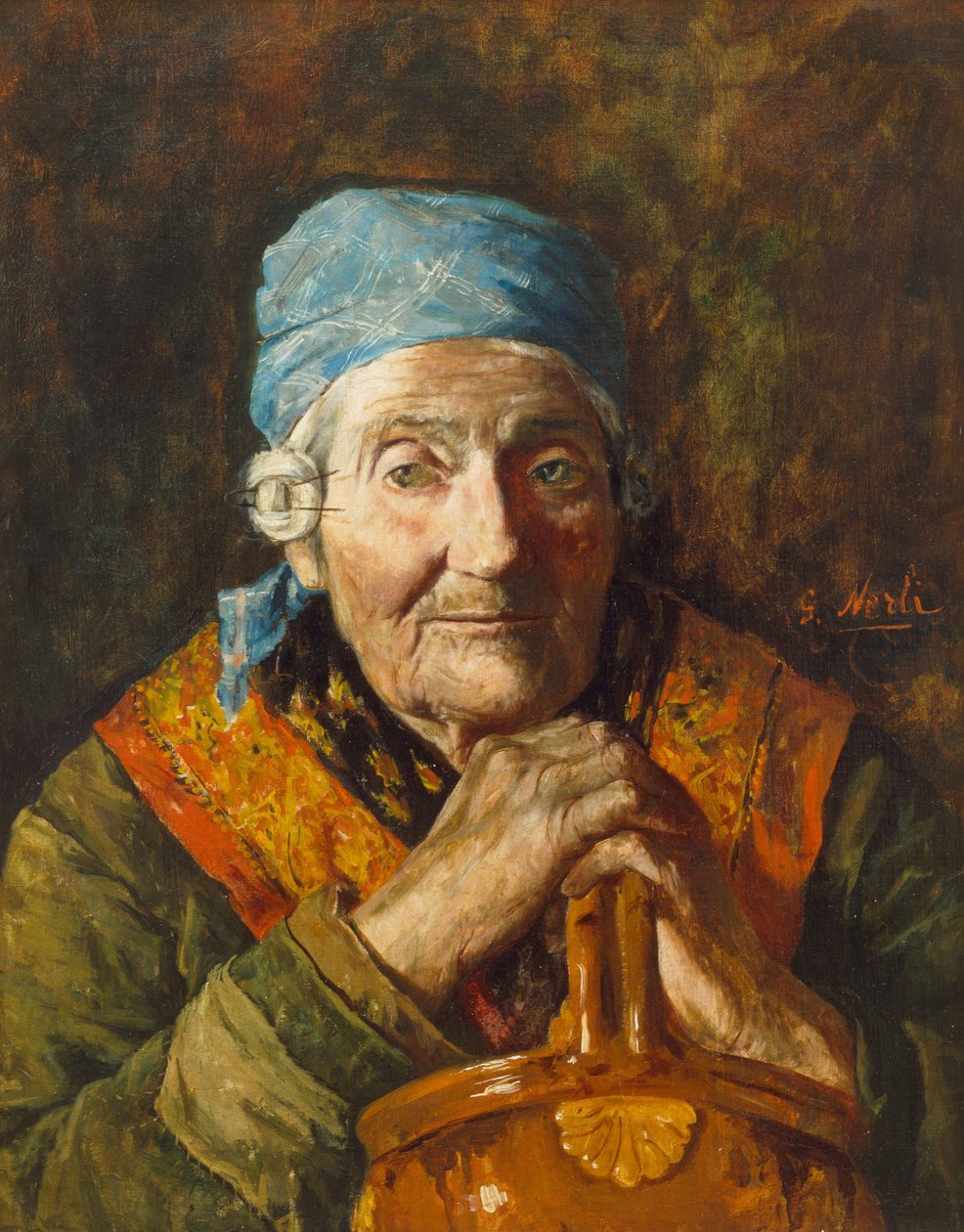 En gammal kvinna (studie) av Count Girolamo Pieri Nerli