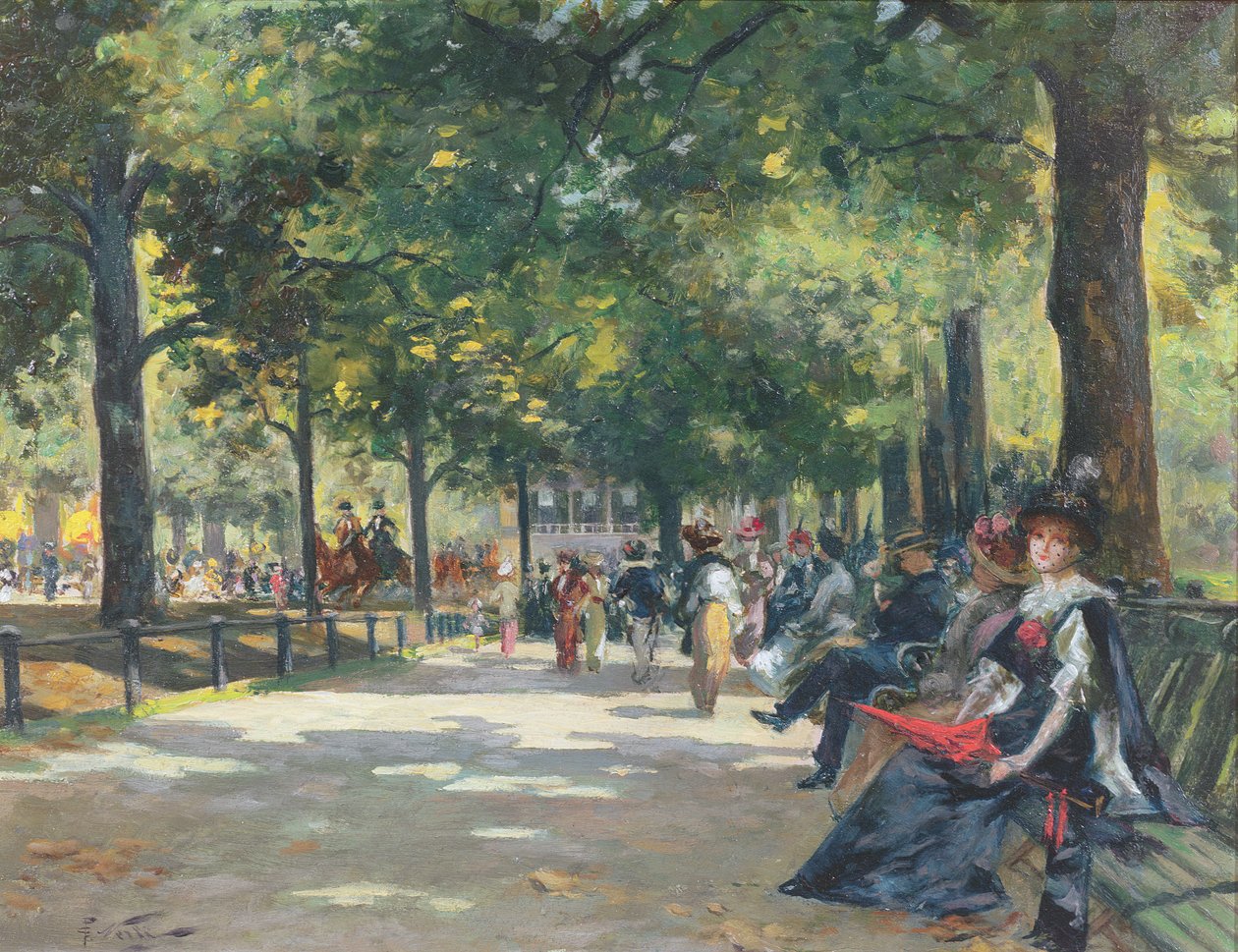Eleganta figurer, Rotten Row, Hyde Park, London av Count Girolamo Pieri Nerli