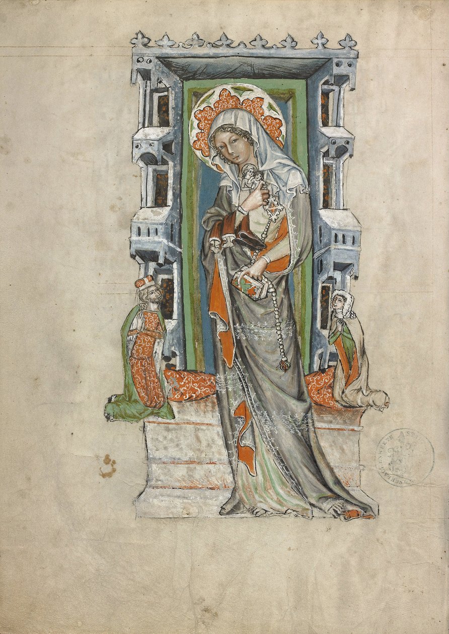 Den helige Hedwig av Schlesien med hertig Ludwig av Legnica och Brieg och hertiginnan Agnés, 1353 av Court workshop of Duke Ludwig I