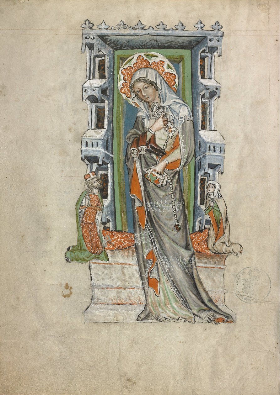 Den helige Hedwig av Schlesien med hertig Ludwig av Legnica och Brieg och hertiginnan Agnés av Court workshop of Duke Ludwig I of Liegnitz and Brieg