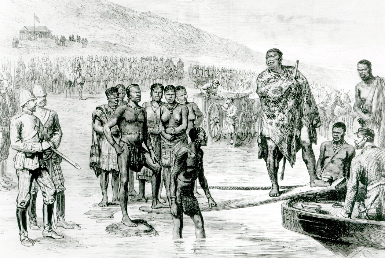 The Captivity of Cetewayo (gravyr) (bw foto) av Crawford Caffin