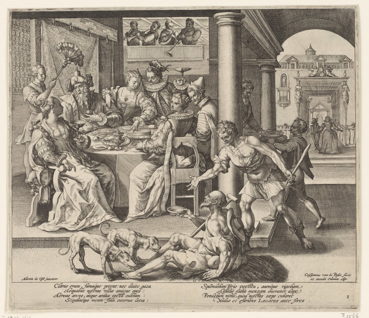 Lasarus i den rike mannens hem av Crispijn van de Passe the Elder