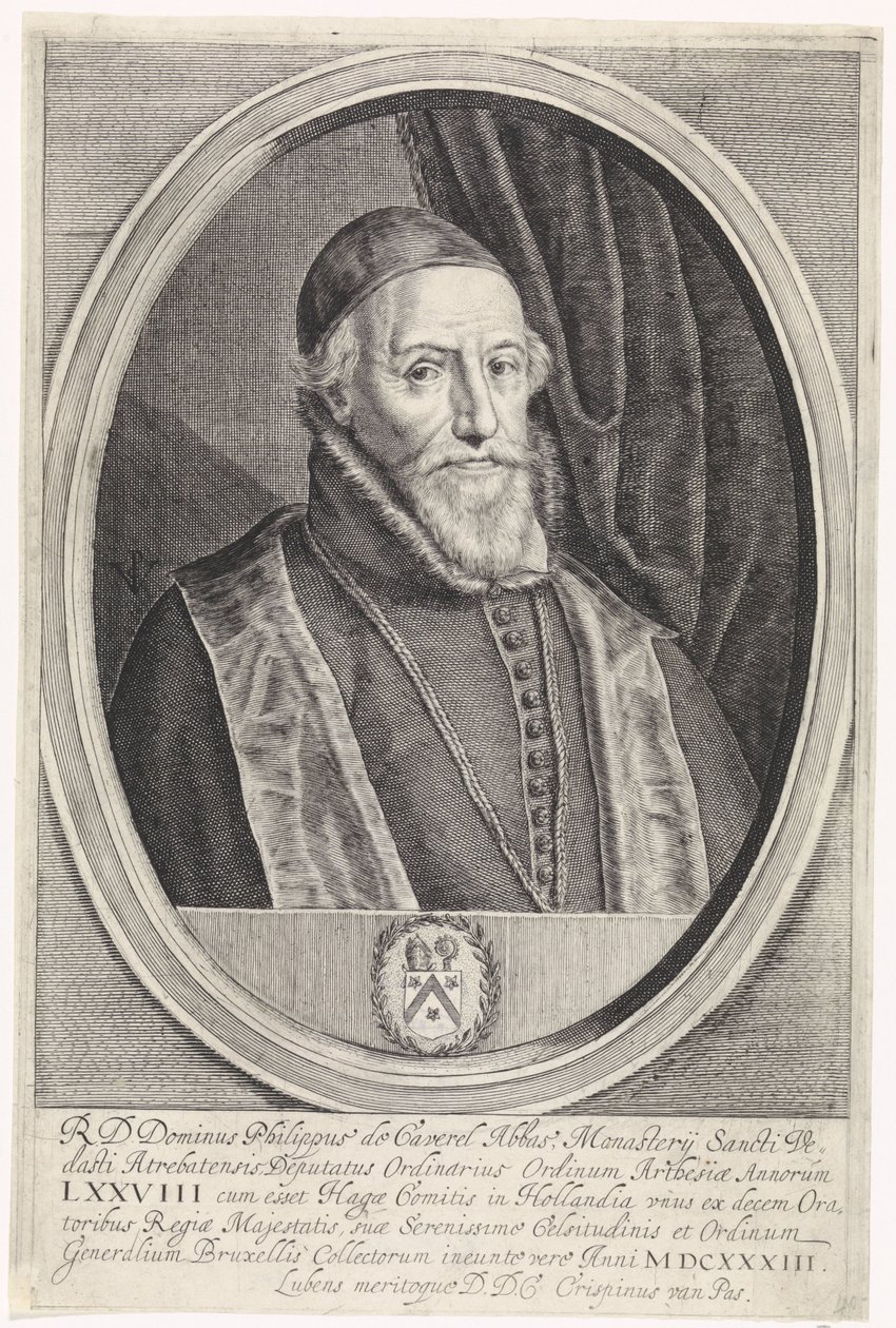 Portrait of Philippe de Caverel av Crispijn van de Passe