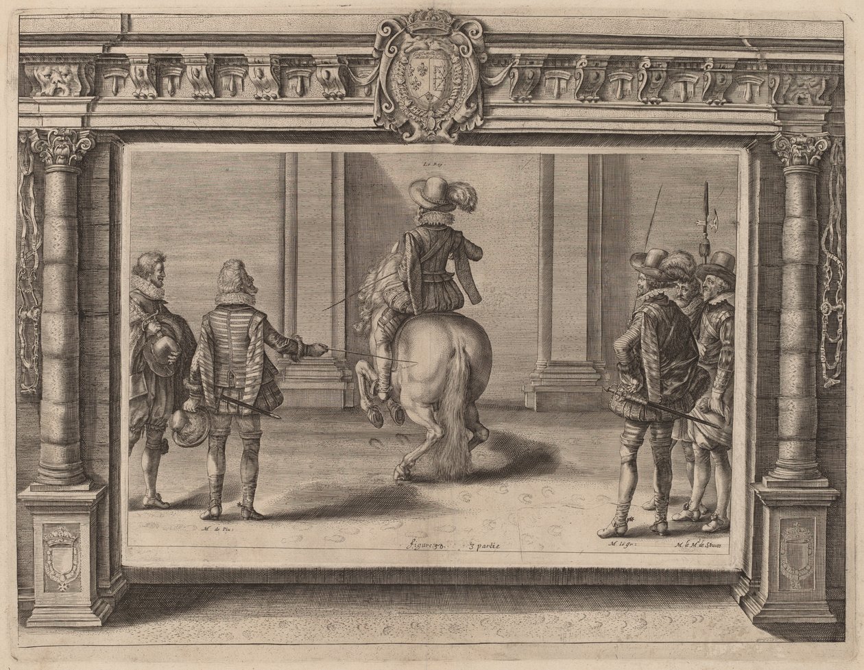 Ludvig XIII till häst, tar emot instruktioner av Crispijn de Passe II