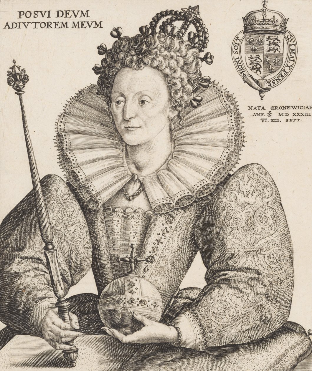 Drottning Elizabeth I, 1592. av Crispijn de Passe I