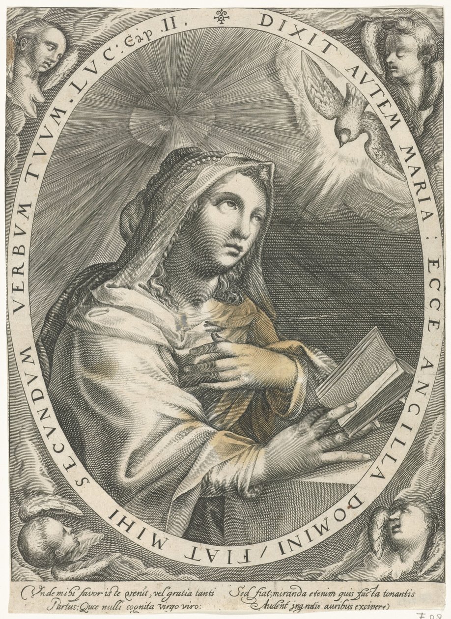 Annunciation (Jungfru Maria) av Crispijn van de Passe (I)