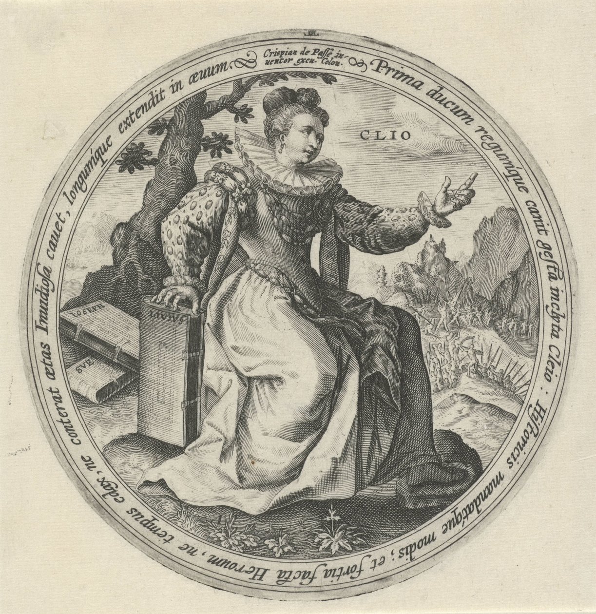 Clio The Nine Muses (serietitel) av Crispijn van de Passe (I)