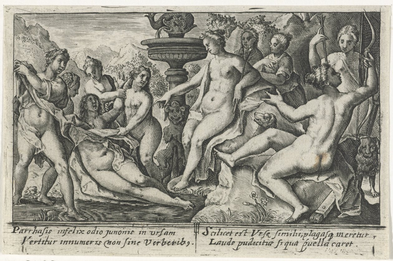Diana i Callisto Metamorfosen van Ovidius (serietitel) av Crispijn van de Passe (I)