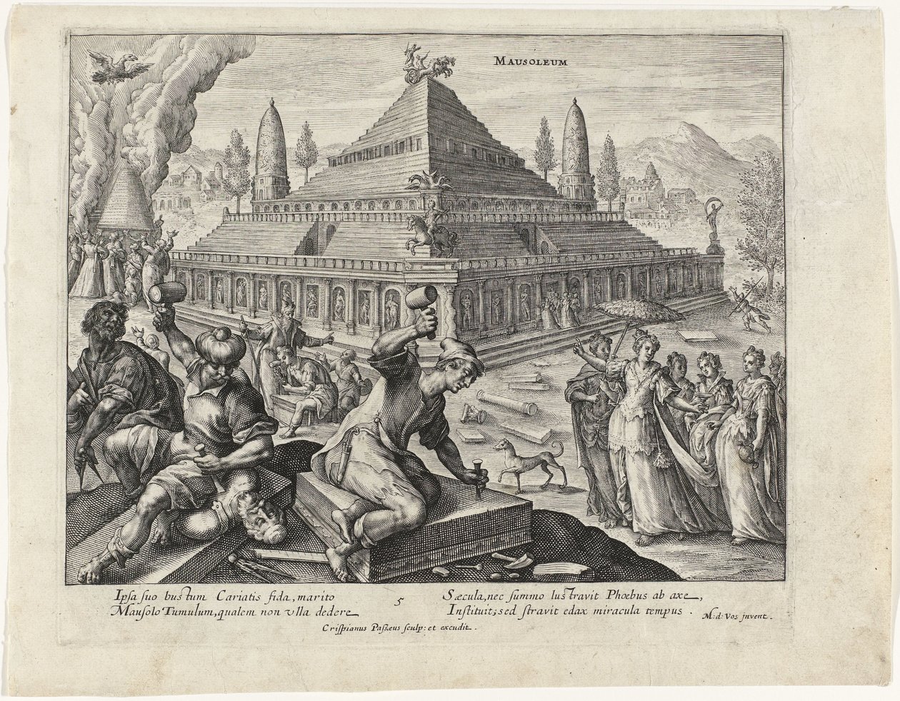 Halikarnassos mausoleum Världens sju underverk (serietitel) av Crispijn van de Passe (I)