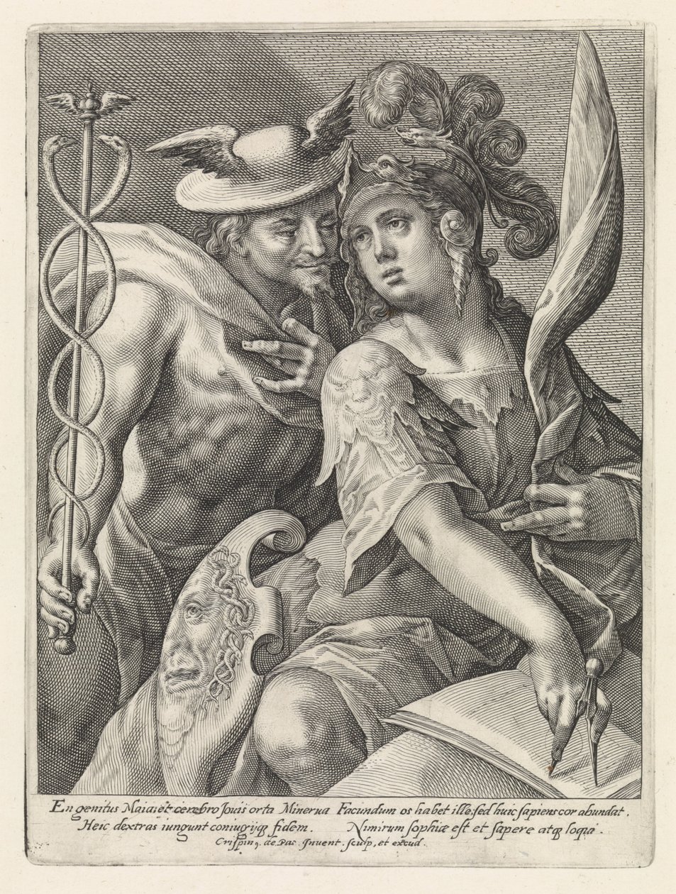 Merkurius och Minerva Gods and Goddesses as Lovers (serietitel) av Crispijn van de Passe (I)