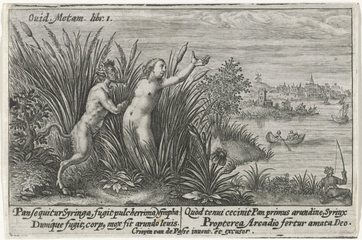 Pan en Syrigs Transformed van Ovid (serietitel) av Crispijn van de Passe (I)