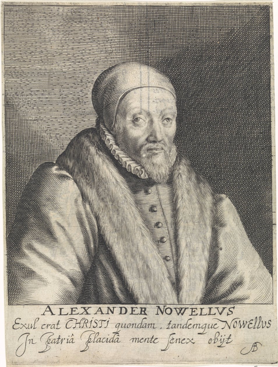 Porträtt av Alexander Nowell av Crispijn van de Passe (I)