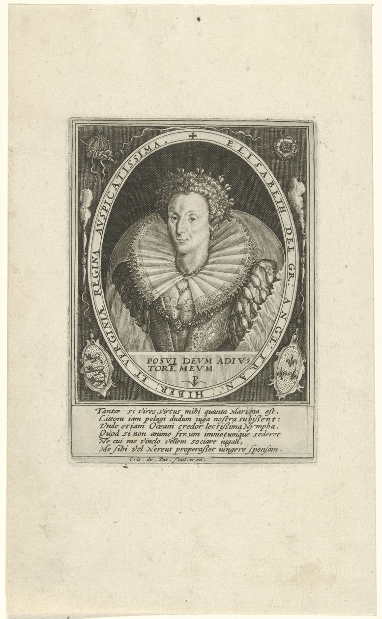 Porträtt av Elizabeth I Tudor Royal English (serietitel) av Crispijn van de Passe (I)