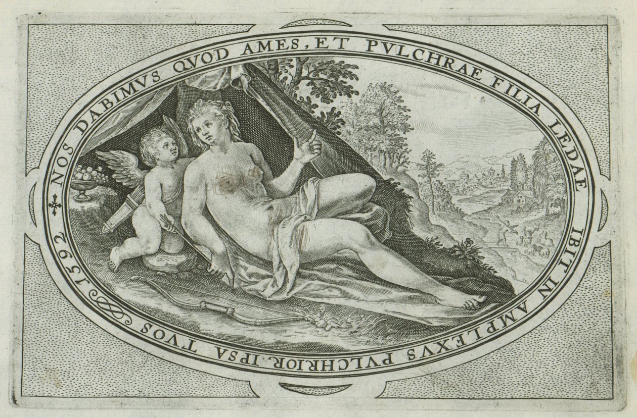Venus Gudar och gudinnor involverade i domen i Paris (serietitel) av Crispijn van de Passe (I)