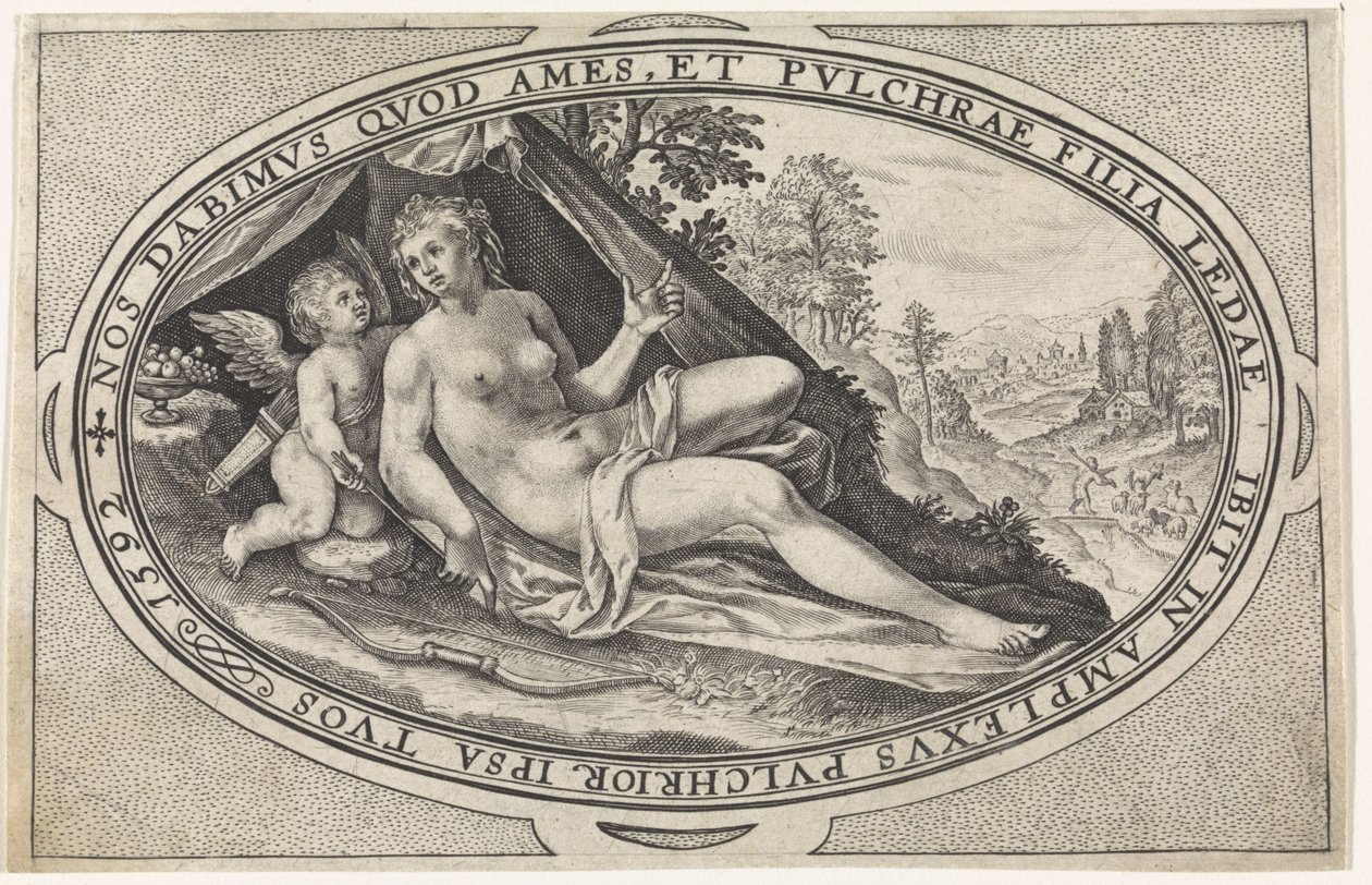 Venus Gudar och gudinnor involverade i domen i Paris (serietitel) av Crispijn van de Passe (I)
