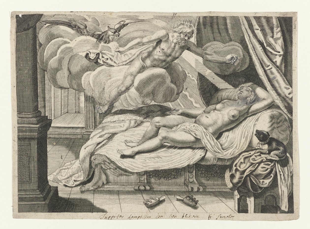 Jupiter och Semele Metamorphoses of Ovid (serietitel) av Crispijn van de Passe (II) (attributed to)