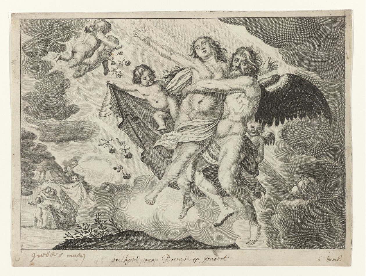 Boreas kidnappar Oreithyia av Crispijn van de Passe (II) (possibly)