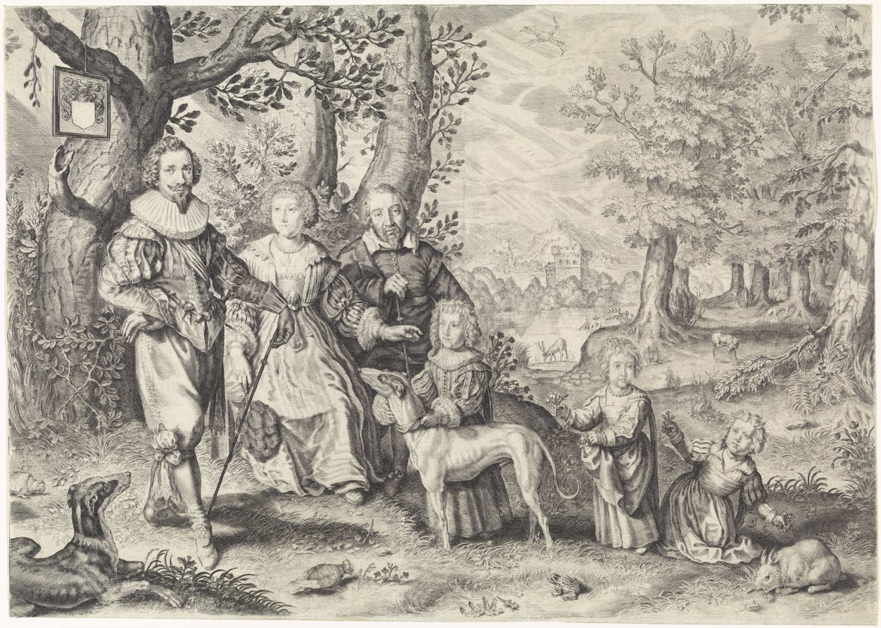 Porträtt av Guy Michel Lejay och hans familj av Crispijn van de Passe (II)