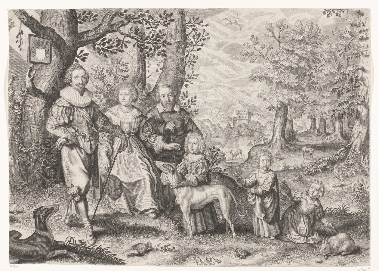 Porträtt av Guy Michel Lejay och hans familj av Crispijn van de Passe (II)