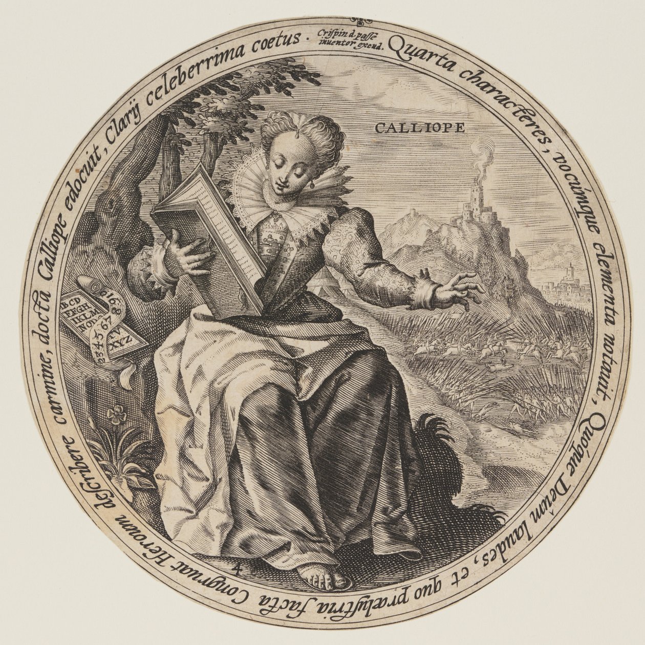 Clio, från The Muses av Crispijn van de Passe I