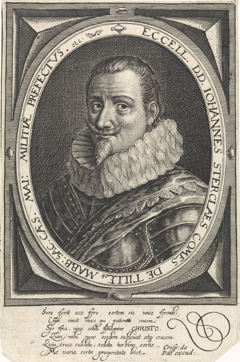 Porträtt av Johann Tserclaes, greve av Tilly av Crispijn van de Passe the Elder