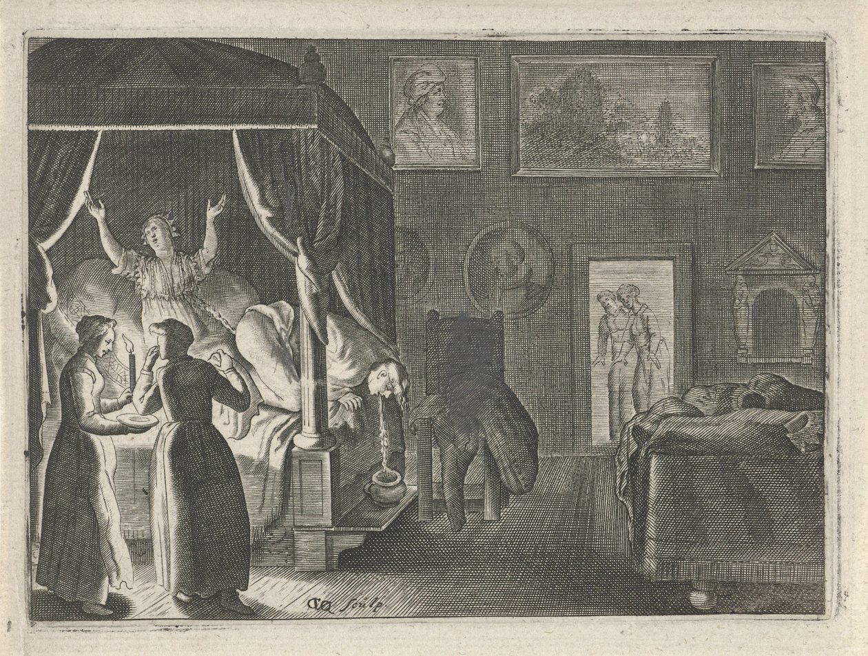 Kräkningar man i sängen av Crispijn van den Queborn