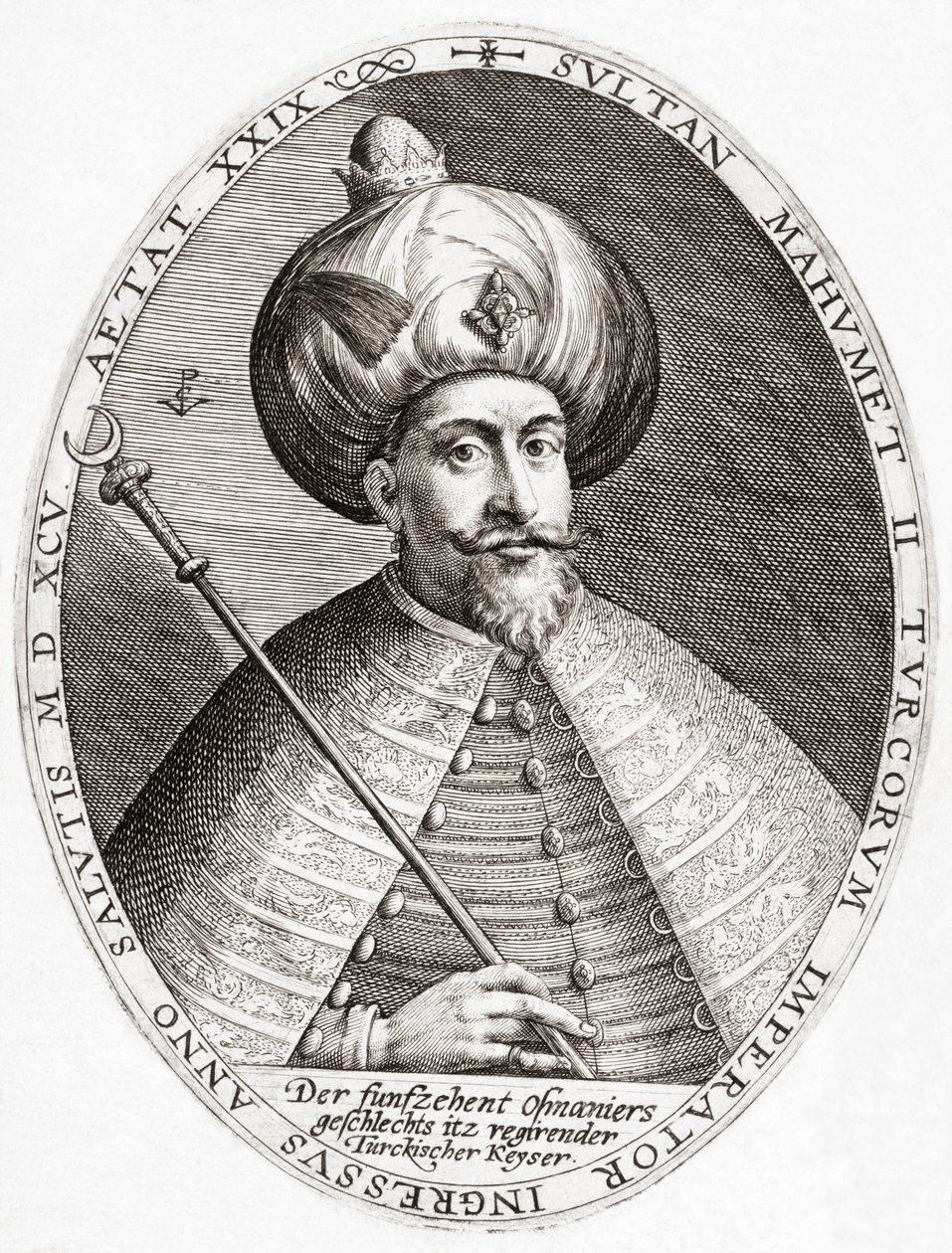 Mehmed III. Sultan, Osmanska riket. Porträtt. av Crispin I de (after) Passe
