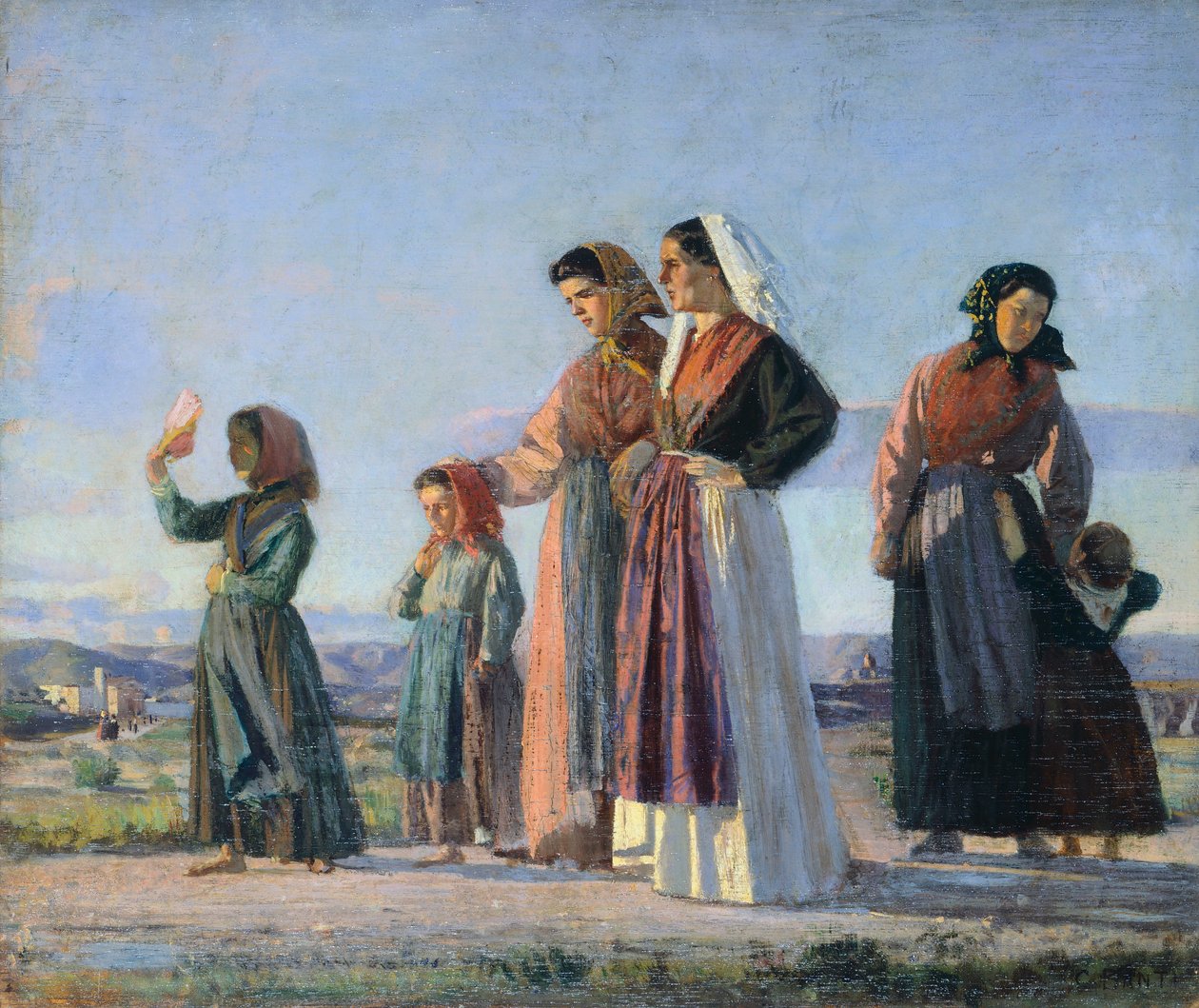 Återvänder från mässan, cirka 1865, av Cristiano Banti (1824-1904), olja på duk, 38x46 cm av Cristiano Banti