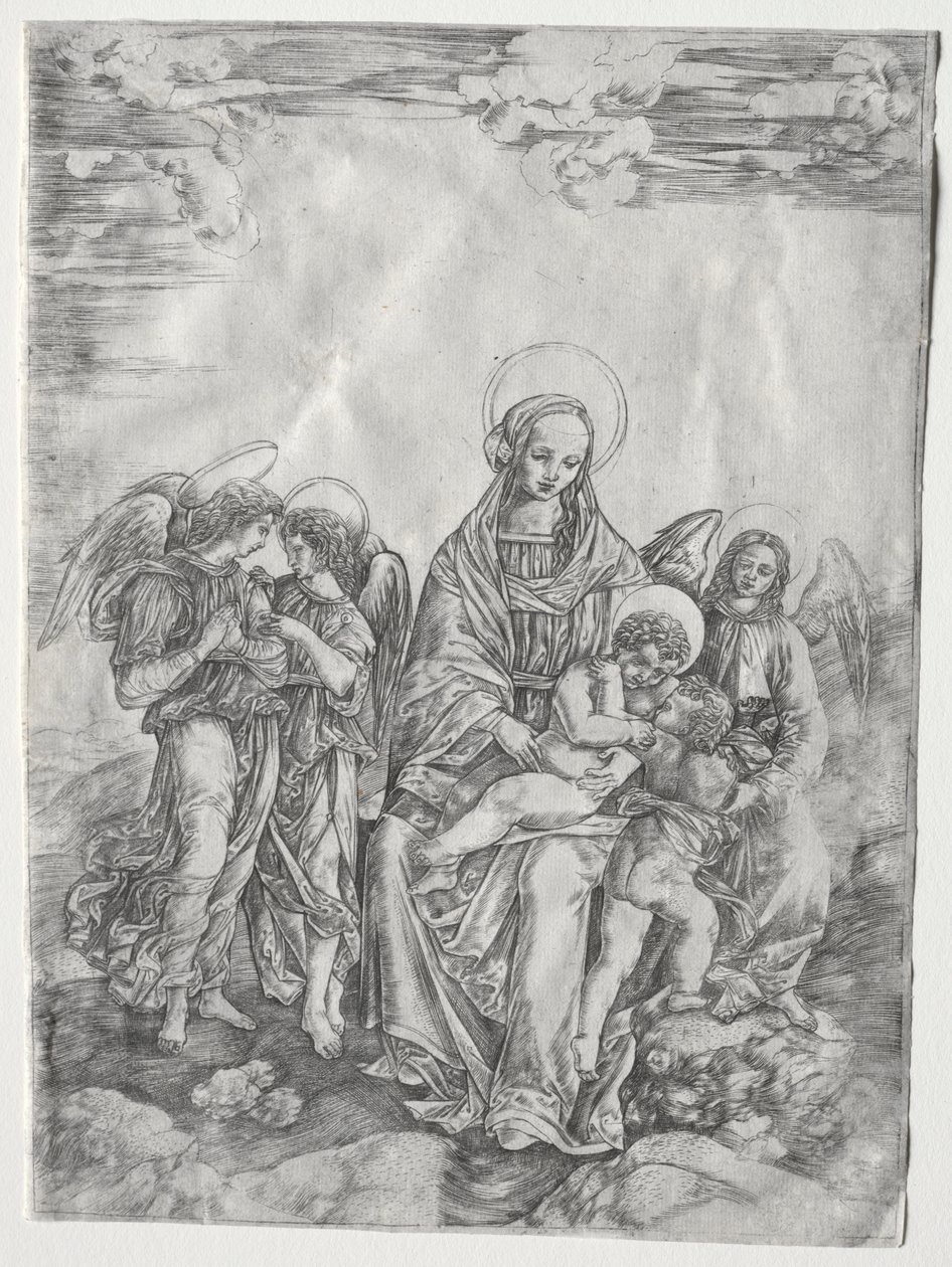 Jungfru och barn med spädbarnet St. John av Cristofano Robetta