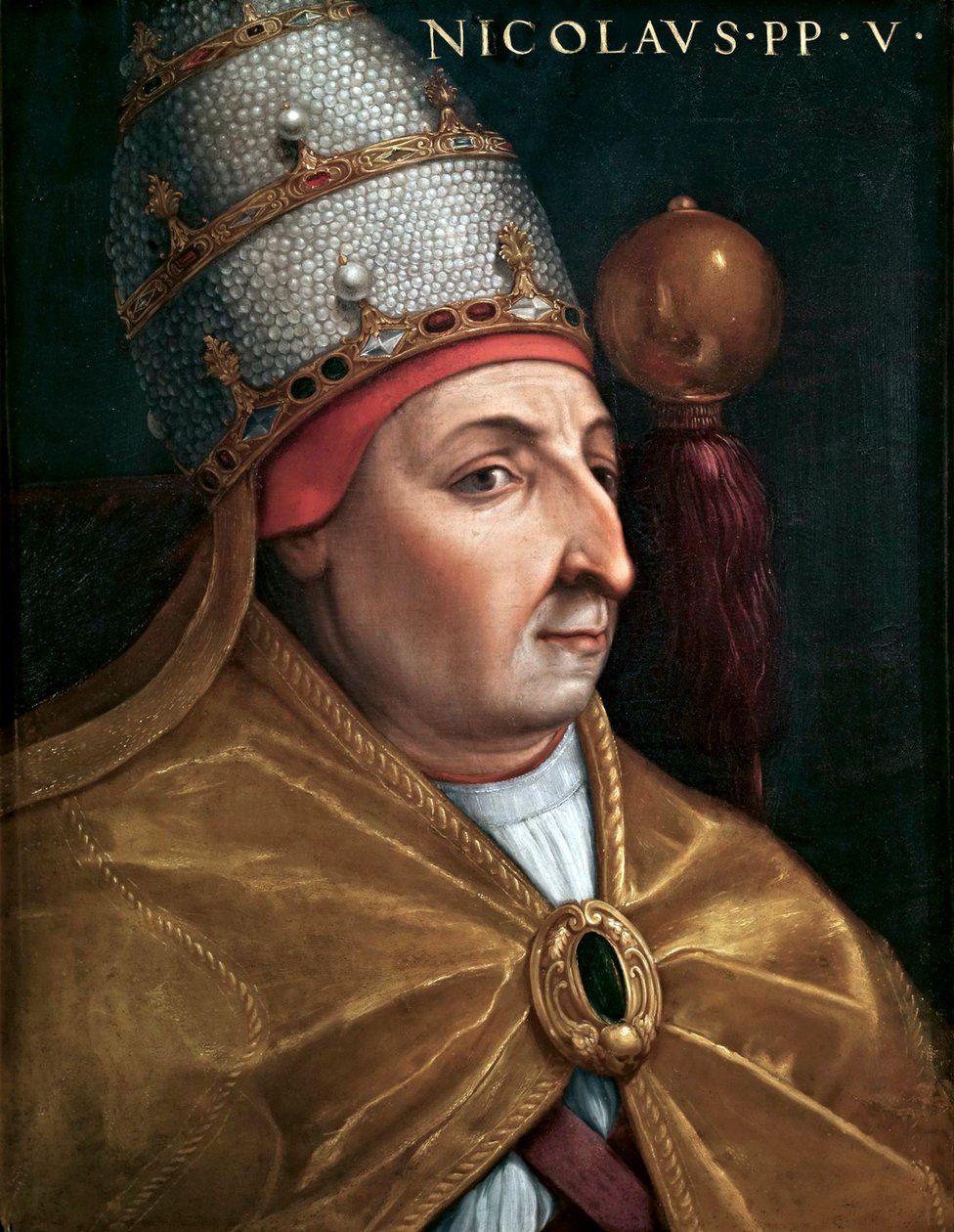 Porträtt av påven Nicholas V av Cristofano dell Altissimo