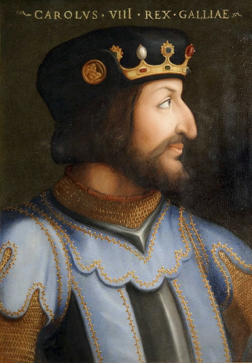 Porträtt av kung Karl VIII (1470 - 1498) av Cristofano dell