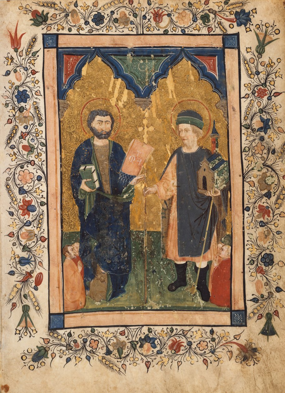 Sankt Markus evangelisten och Sankt Sinibaldus vördade av medlemmar av en lekmanna..., ca. 1425-34. av Cristoforo Cortese