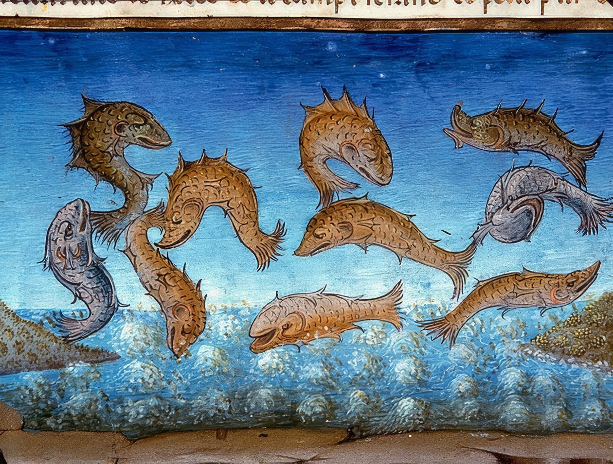 Världens ände: fisken kommer att simma ovanför (c.147r). 1476 av Cristoforo De Predis