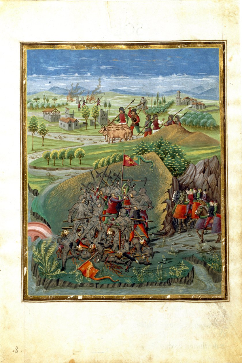 Planetens inflytande Mars: krigsskådeplats (miniatyr, ca 1470) av Cristoforo De Predis