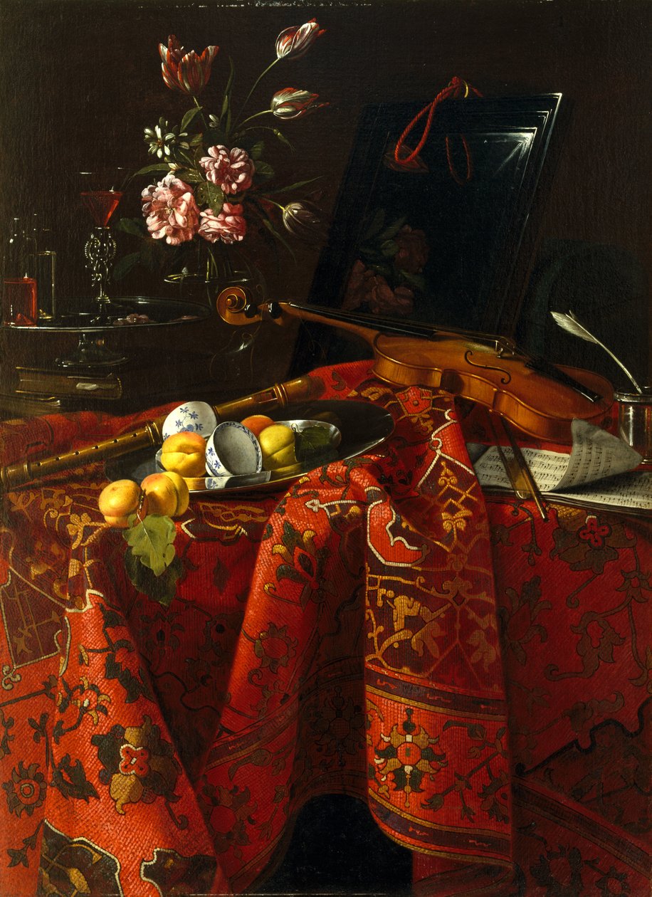 Stilleben med musikinstrument, ca 1710-1715 (olja på duk) av Cristoforo Munari