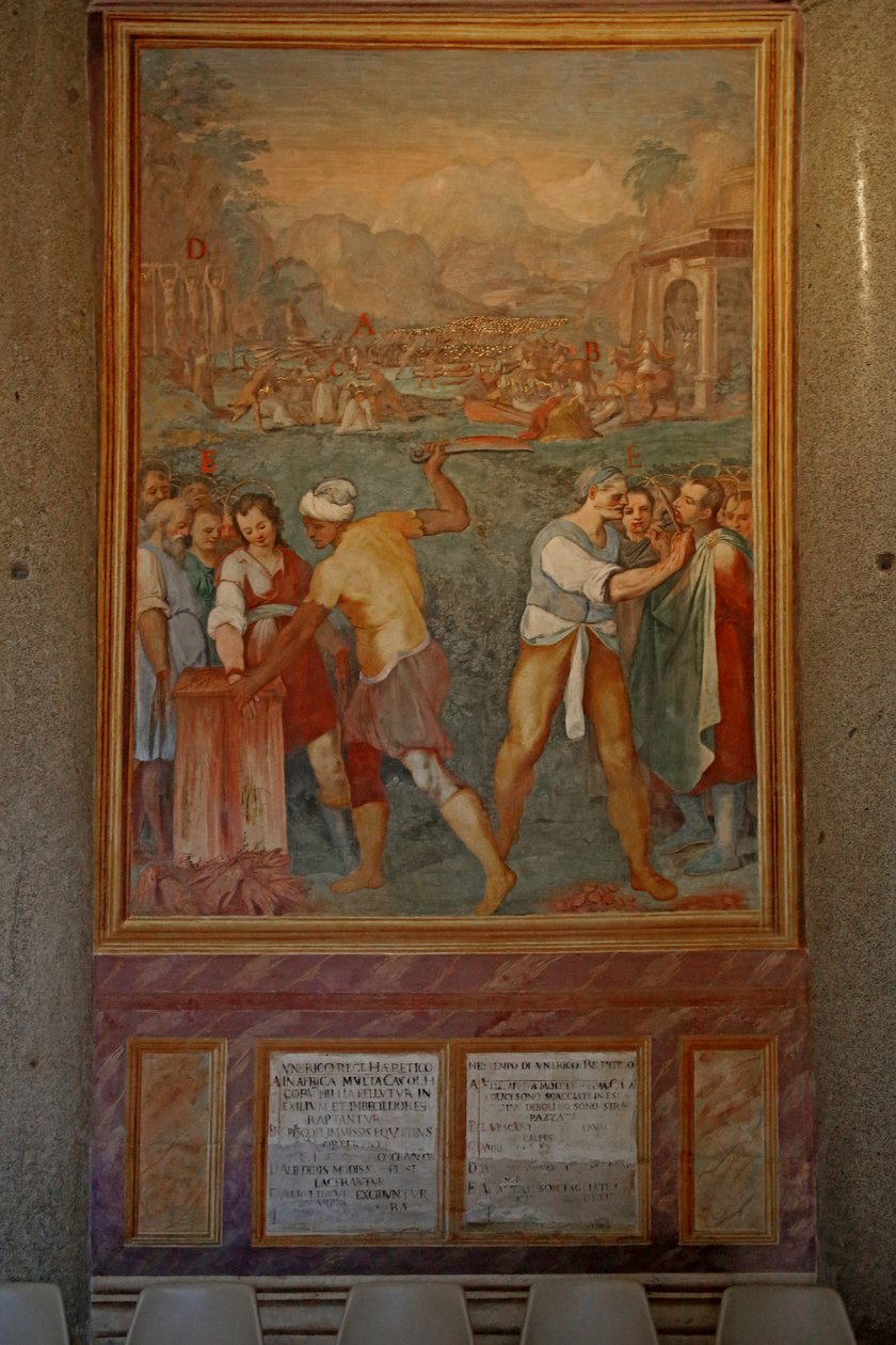 Martyrskap och stympning av olika helgon (fresk) av Cristoforo & Tempesta Antonio (1555 1630) Roncalli