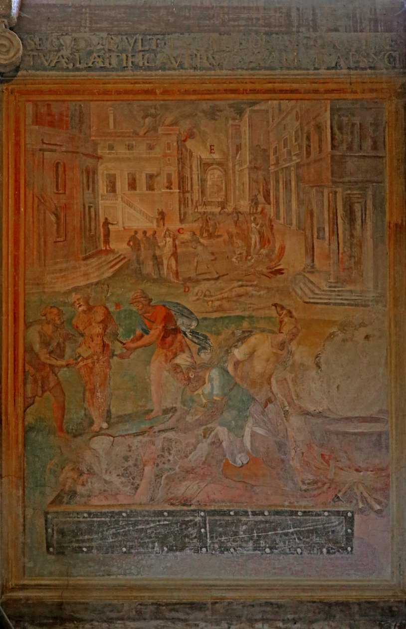 Martyrskap och stympning av olika helgon av Cristoforo and Tempesta, Antonio Roncalli