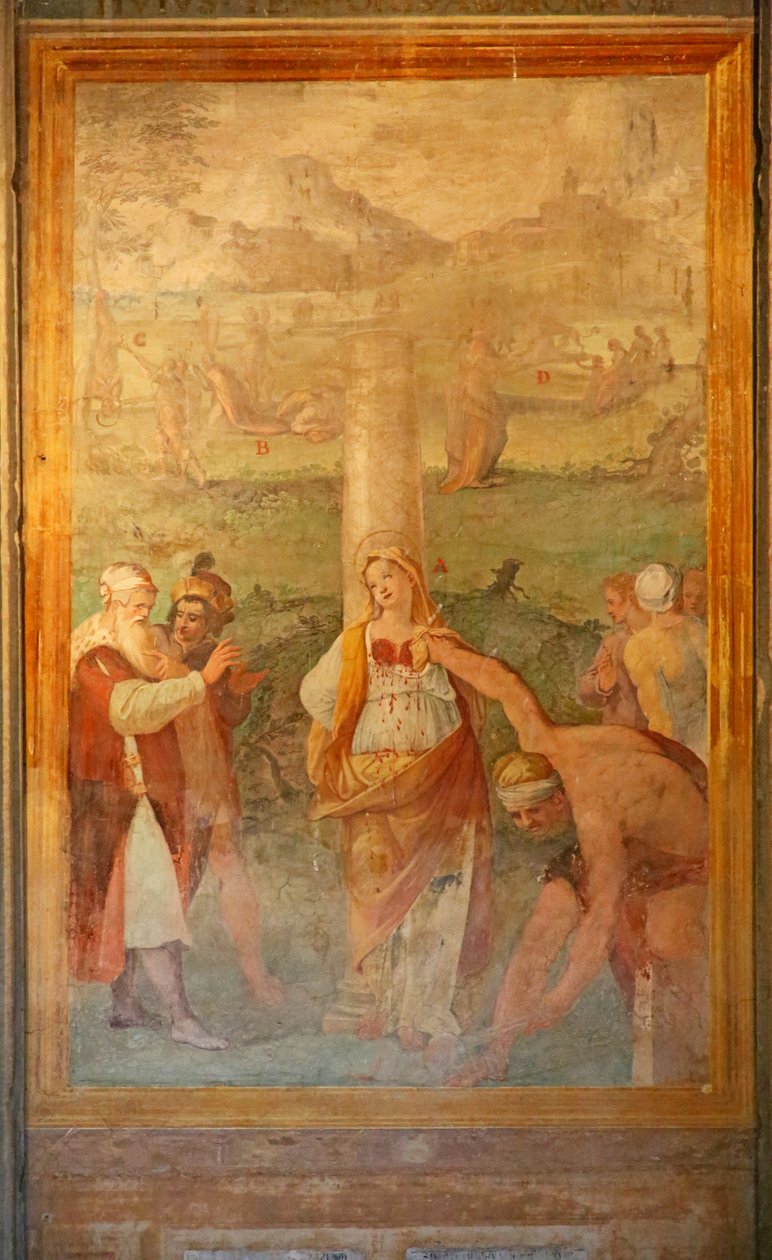 Martyrskap av ett kvinnligt helgon av Cristoforo and Tempesta, Antonio Roncalli