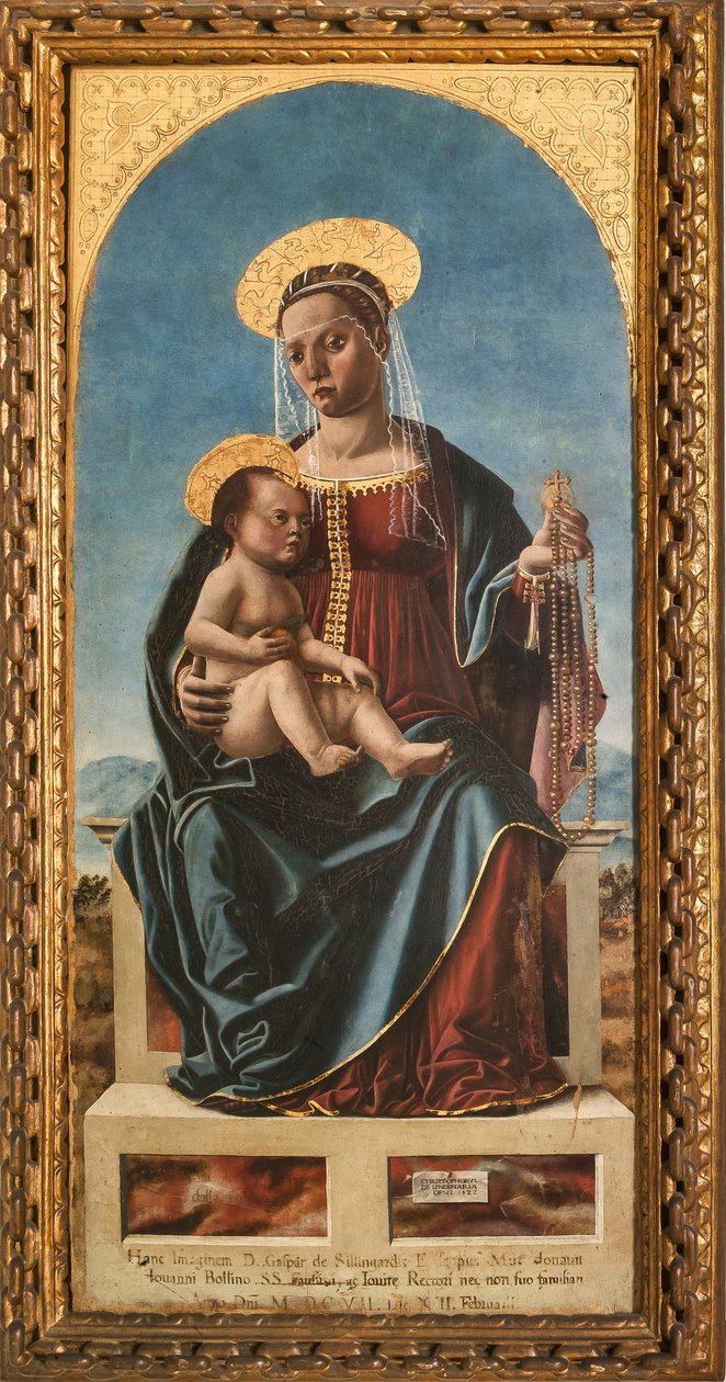 Madonna med barn (olja på panel) av Cristoforo da Lendinara Canozzi or Canozi
