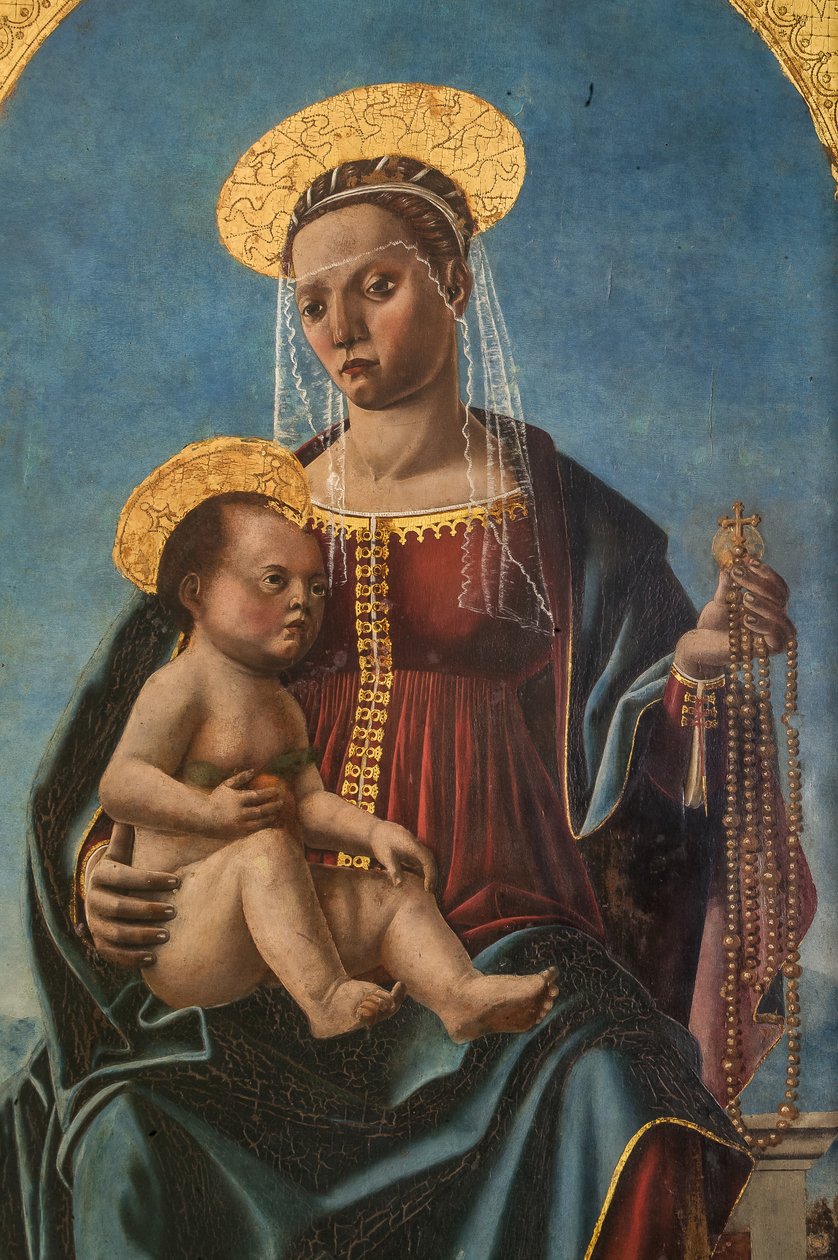 Madonna med Jesusbarnet, detalj av 2384571 (olja på panel) av Cristoforo da Lendinara Canozzi or Canozi