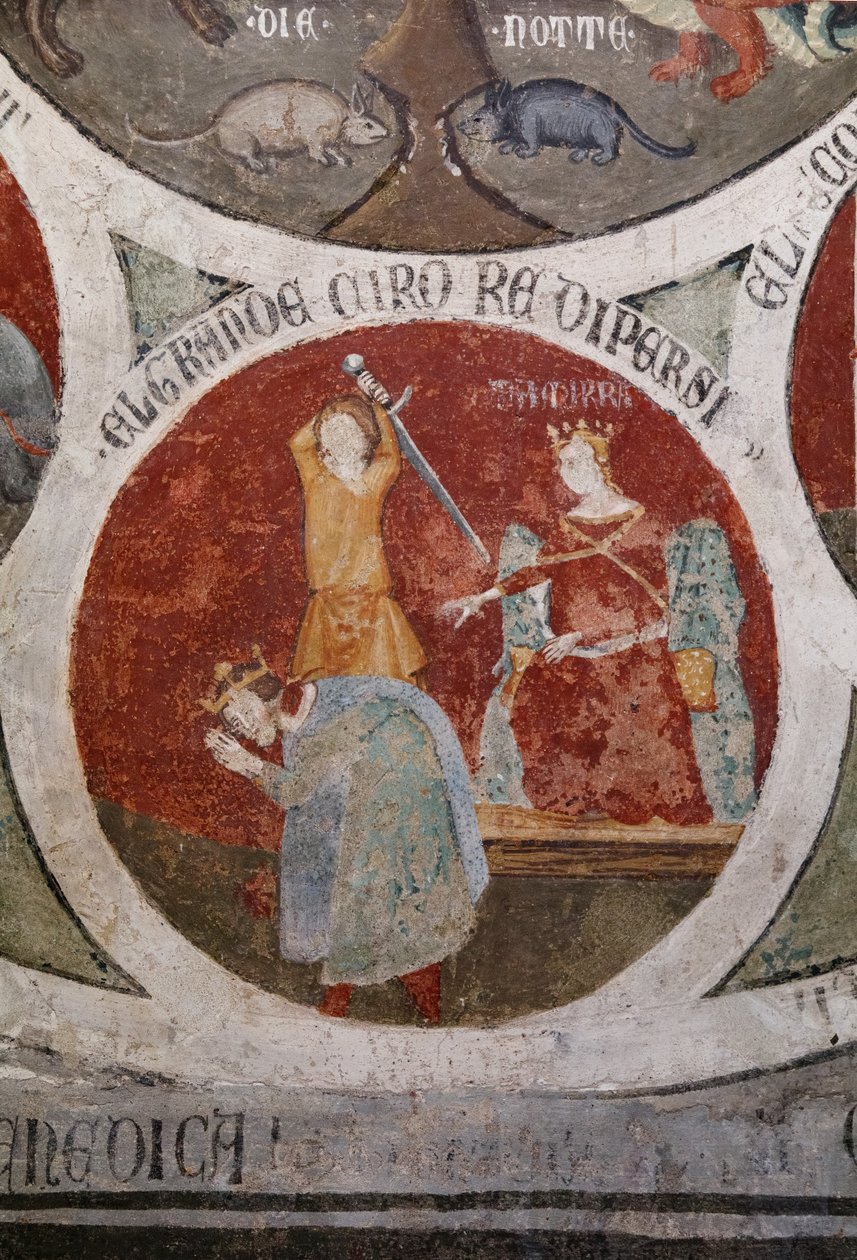 Cyrus, kung av Persien, död, detalj från Barlaams hjul av Cristoforo di & Piero Meo di Bindoccio