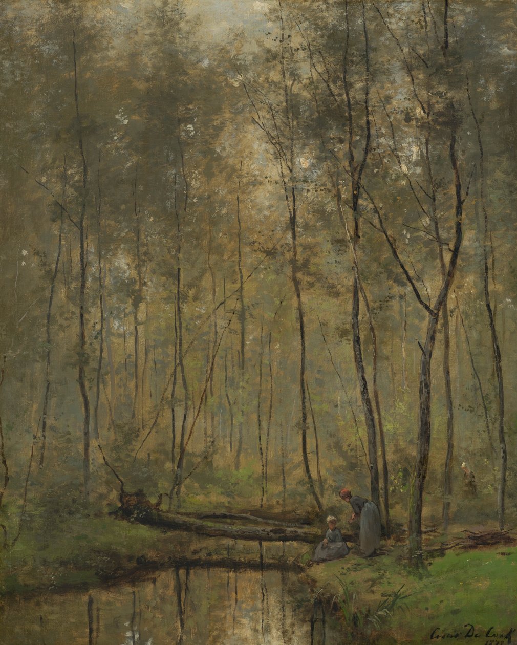 Holländska: Riverbank av Cesar de Cock