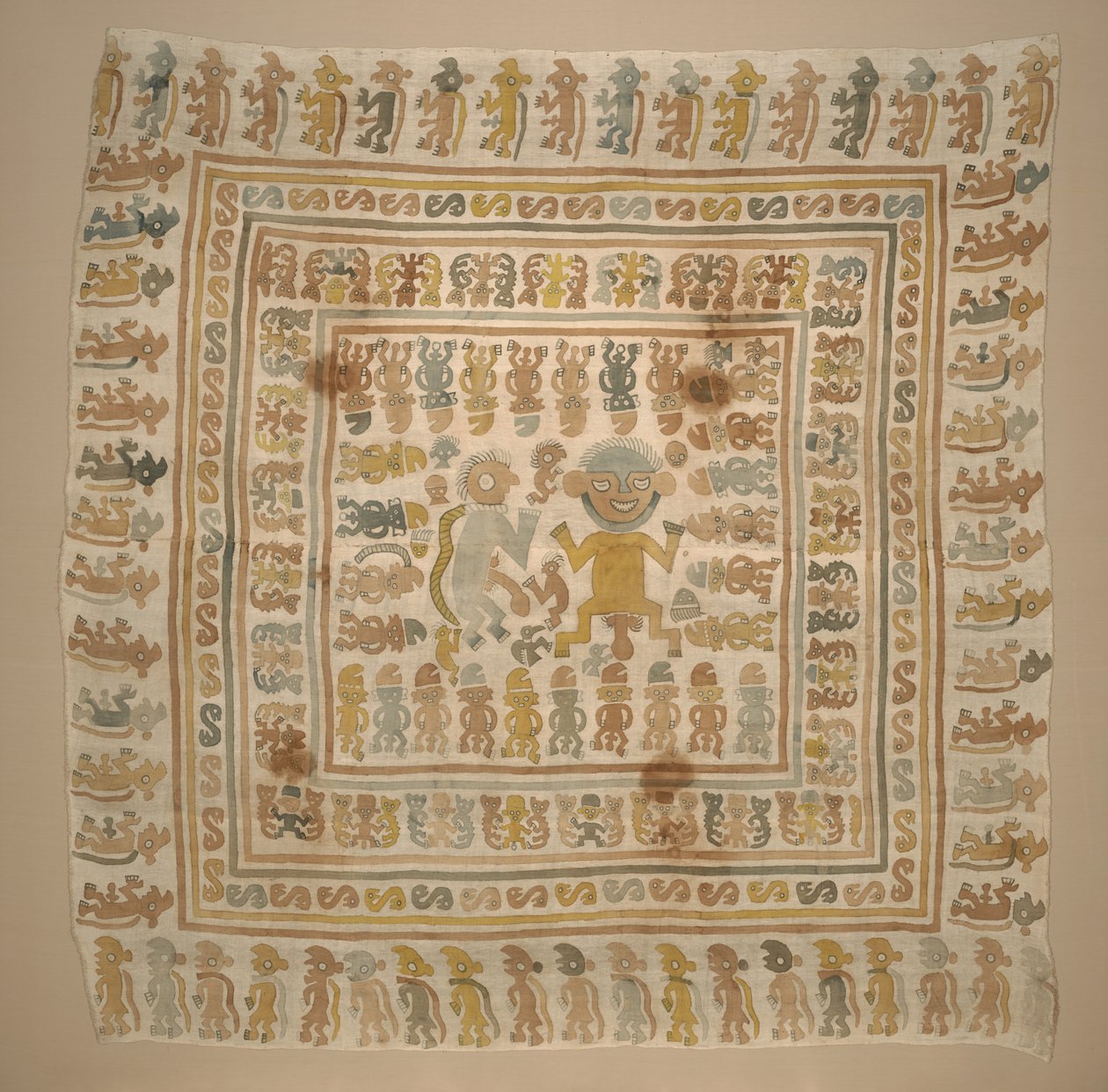 Panel från "fånge"-textilen, ca 1300-1470 (bomull & färgämnen) av Culture Chimu